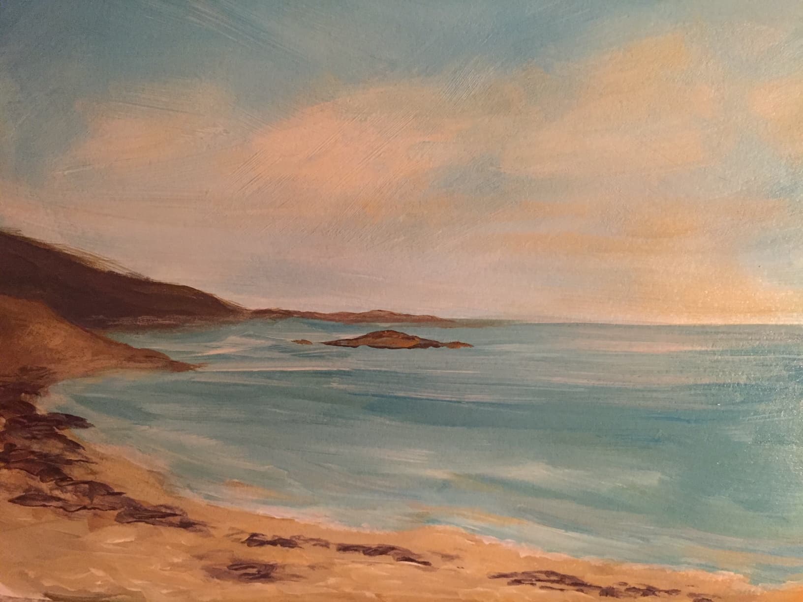 Cornwall seascape in acrylic