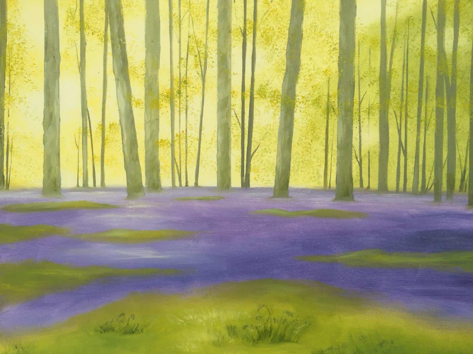 Bluebell wood in oil