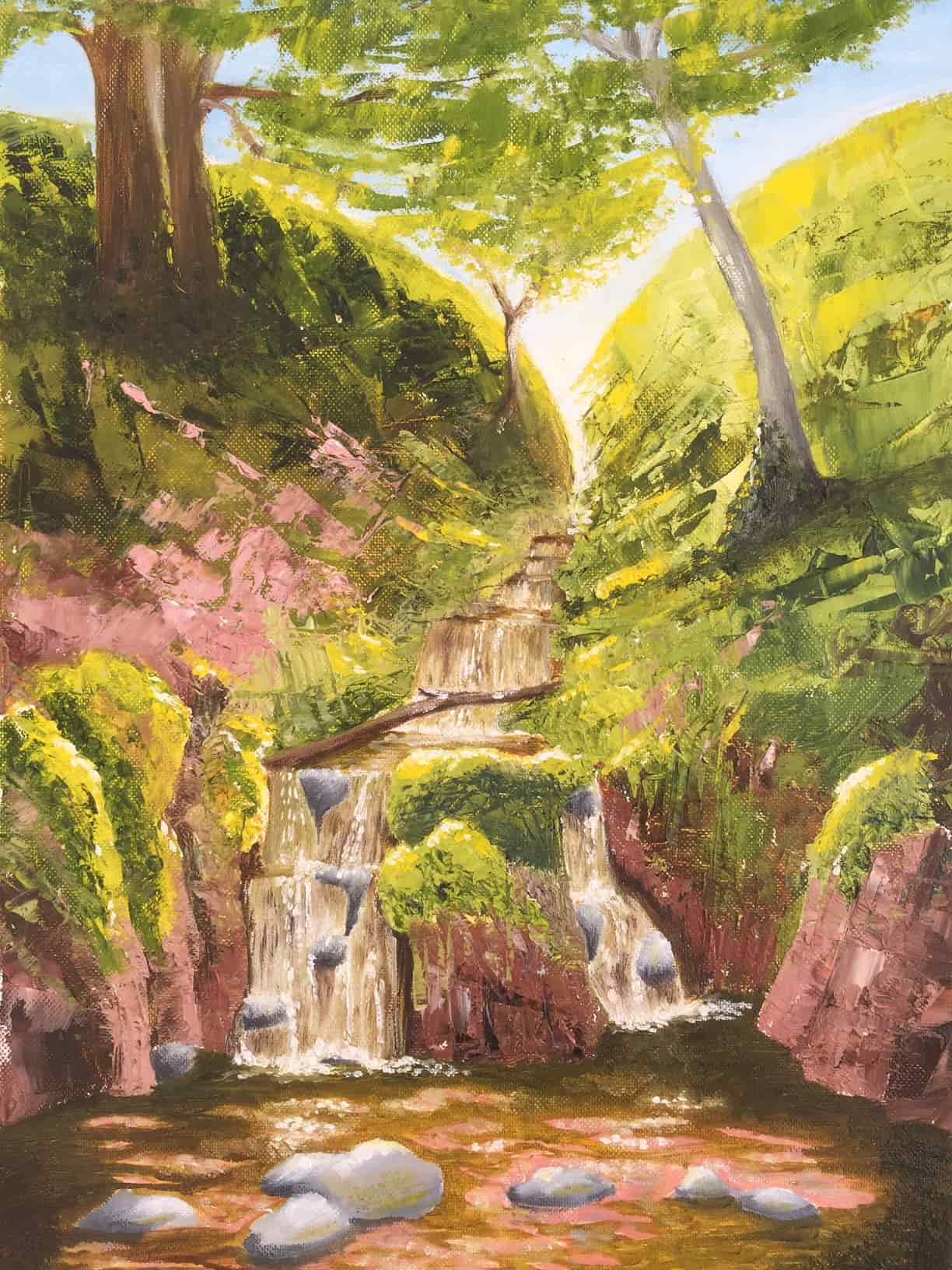 Waterfall in oil